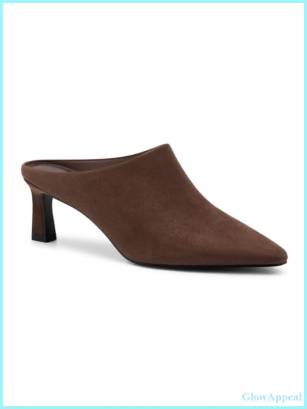 Womens Kitten Heel Pointed Toe Slip On Suede Dress Mules